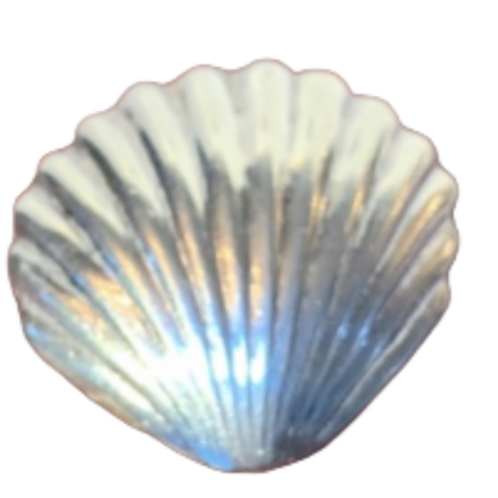 Vintage Solid Sterling Silver Shell Pendent - image 1